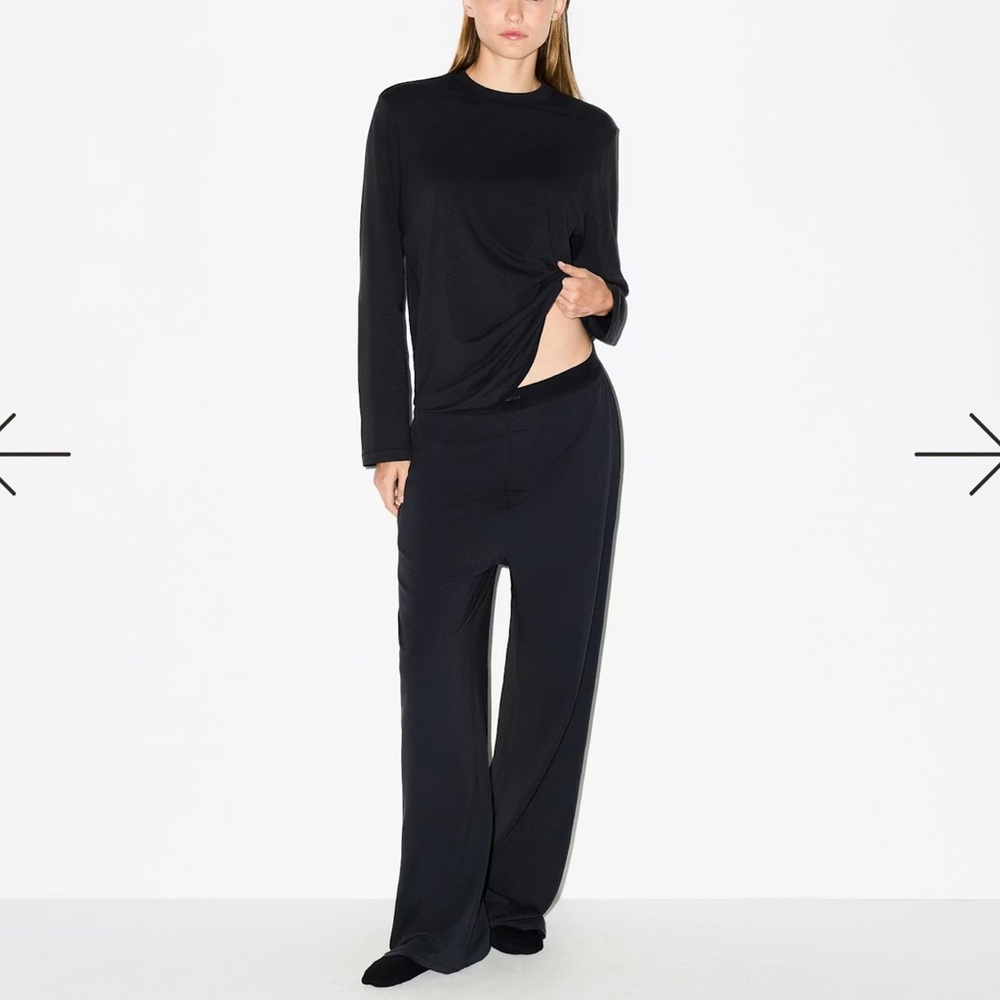 SKIMS BLACK BOYFRIEND LOOSE PANTS